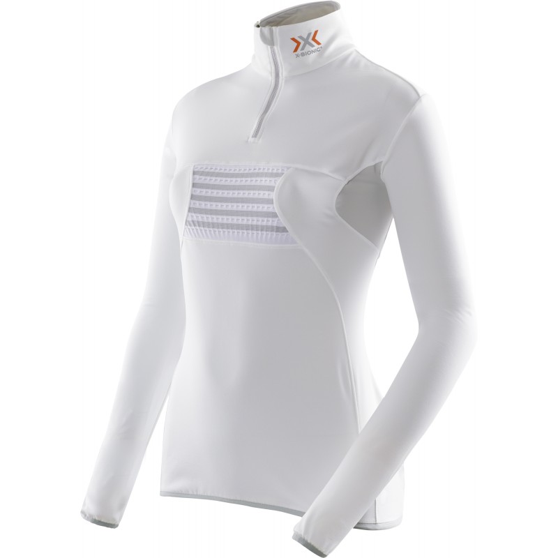 X-Bionic Racoon Ski Woman Shirt Long Sleeves Zip Up White/Grey