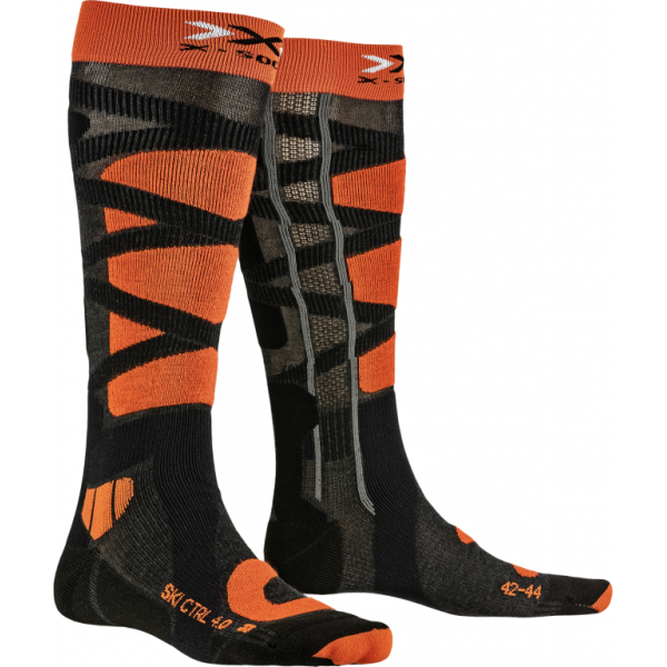 X-Socks Ski Control 4.0 Anthracite Melange/Orange