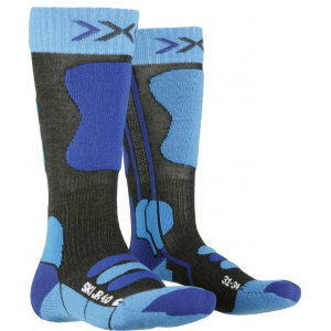 X-Socks Ski Jr 4.0 Anthracite Melange/Blue