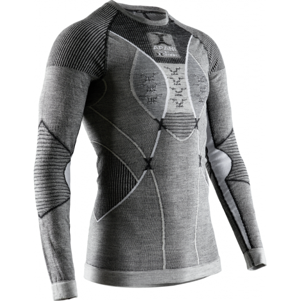 Koszulka męska X-Bionic Apani 4.0 Merino Black/Grey/White