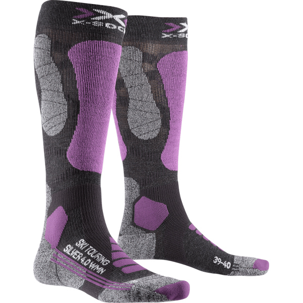 X-Socks Ski Touring Silver 4.0 Woman Grey Melange/Purple