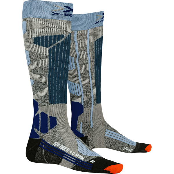 Skarpety X-Socks Ski Rider 4.0 Woman Szaro-Niebieskie