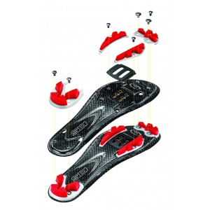 Sidi SRS Carbon Ground Inserts red-grey
