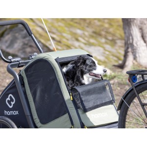 Przyczepka rowerowa dla psa Hamax Pluto zielono-czarna
