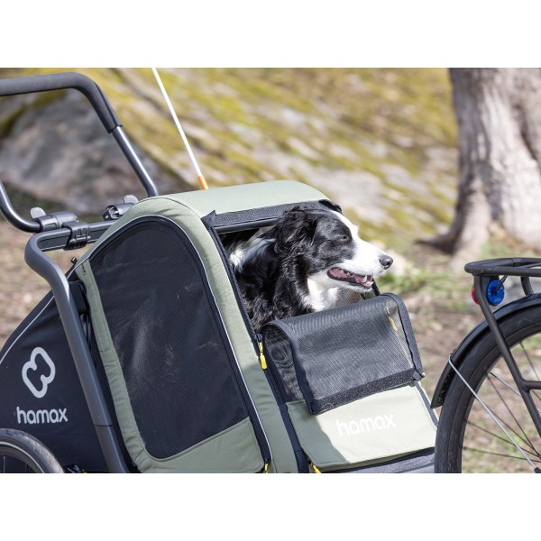 Przyczepka rowerowa dla psa Hamax Pluto zielono-czarna